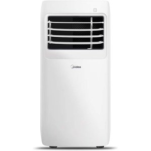 lot 7033 image: Midea 3-in-1 Portable Air Conditioner, Dehumidifier, Fan, for Rooms up to 150 sq ft, 8,000 BTU (5,300 BTU SACC) control with Remote, 12.60 x 28 H - Retail $339.99