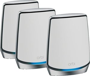 lot 7782 image: NETGEAR - Orbi AX6000 Tri-Band Mesh WiFi 6 System (3-pack) - White - Retail $999.99