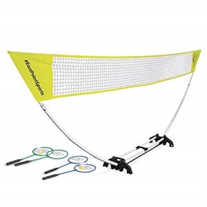 lot 7790 image: EastPoint Sports Easy Setup Badminton Net Set -5 Feet- Features Carry Storage Built-in Base, Weather Proof Material - Includes Badminton Net, 4 Rackets and 2 Shuttlecocks (Color May Vary)