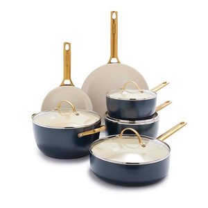 lot 6036 image: GreenPan - Reserve Ceramic Nonstick 10-Piece Cookware Set - Twilight - Retail $579.99