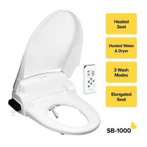 lot 7011 image: SB-1000WE Electric Bidet Toilet Seat for Elongated Toilets White - SmartBidet - Retail $249.99