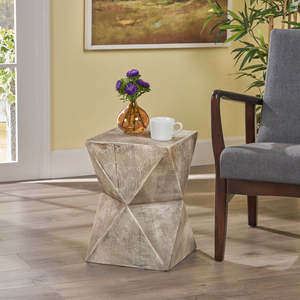 lot 7027 image: Noble House Furnishings LLC Metal Log Design Night Stand, 12.25 x 18 H