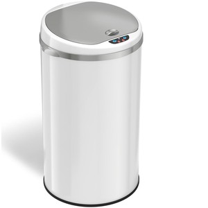 lot 7600 image: White Steel Trash Can