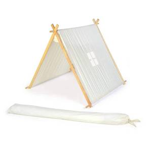 lot 7773 image: 3.5 Canvas A-Frame Teepee With Carry Case - Customizable Canvas Fabric - By Trademark Innovations (White)