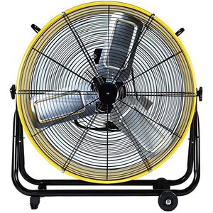 lot 7775 image: Simple Deluxe 24 Inch High Velocity Movement Heavy Duty Metal 3 Speed Air Circulation for Industrial, Commercial, Residential, and Shop Use-ETL Safety Listed Drum Fan, 24, Yellow