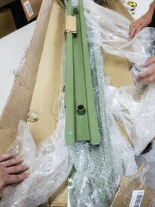 lot 7829 image: Unknown Green Metal Rails With Metal Locking Mechanisms
