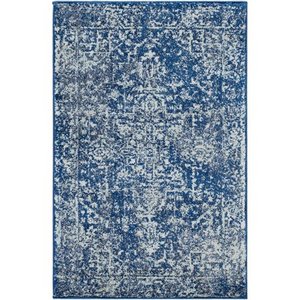 lot 7843 image: Harput HAP-1022 6 7 x 9 Area Rug in Dark BlueTealCharcoalBeige
