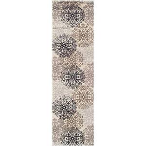 lot 7853 image: Superior Leigh Medallion Indoor Runner Rug Beige 2 x 11