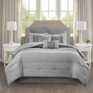 lot 7859 image: 510 Design Ramsey Queen Embroidered 8 Piece Comforter Set Bedding