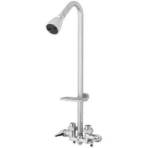 lot 7866 image: Homewerks 1-Handle Chrome Outdoor Shower Kit