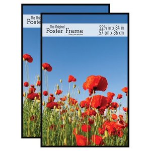 lot 7636 image: MCS Original Poster Frame 22.375 x 34 Inch Black Set of 2