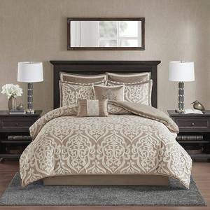 lot 7642 image: Madison Park Odette King 8 Piece Jacquard Comforter Set Bedding