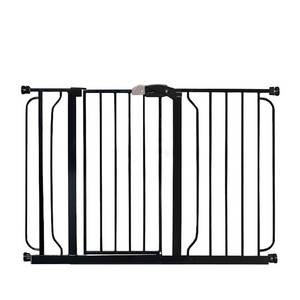 lot 7681 image: Regalo Easy Step 49-Inch Extra Wide Baby Gate, Includes 4-Inch and 12-Inch Extension Kit, 4 Pack of Pressure Mount Kit and 4 Pack of Wall Mount Kit, Black