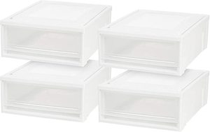 lot 7771 image: IRIS Set Of Four Stackable Storage Bins