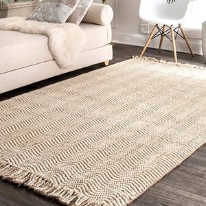 lot 7881 image: NuLoom 5x8ft Natural Rug