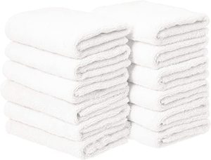lot 7555 image: Choice Hotels EnduraWeave 12x12 Inch White Hand Towel, 12 Pack