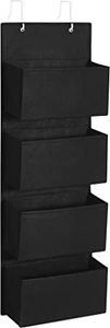 lot 7603 image: Hanging Closet Organizer, black fabric (stock photo approximate)