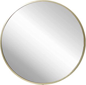 lot 7627 image: Frameworks 28 Brass Colored Aluminum Frame Mirror