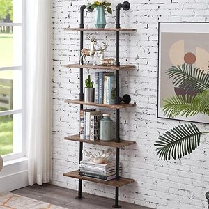 lot 7630 image: Hombazaar 5 Tier Pipe Ladder Bookshelf