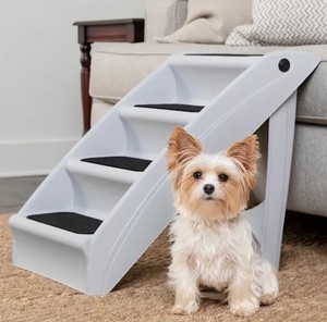 lot 7639 image: PetSafe Gray Plastic Pet Stairs With Stickable Step Pads