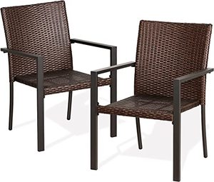 lot 7640 image: Bali Outdoors Wicker Patio Chair Set, 2pcs - Retail $146.00