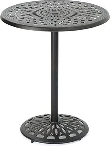 lot 7692 image: Christopher Knight Home Hannah Outdoor Cast Aluminum Bar Table Shiny Copper