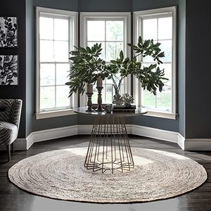 lot 7694 image: NuLoom 7 Round Rug Natural Jute
