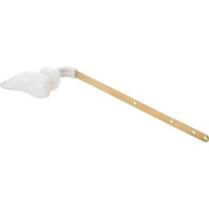 lot 7648 image: Replacement For American Standard Toilet Tank Lever, Metal Arm, White Handle, Set Of 5