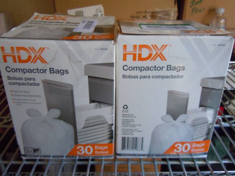 2 Boxes 60 Total HDX Compactor Trash Bags 18 gal Fall River Sales