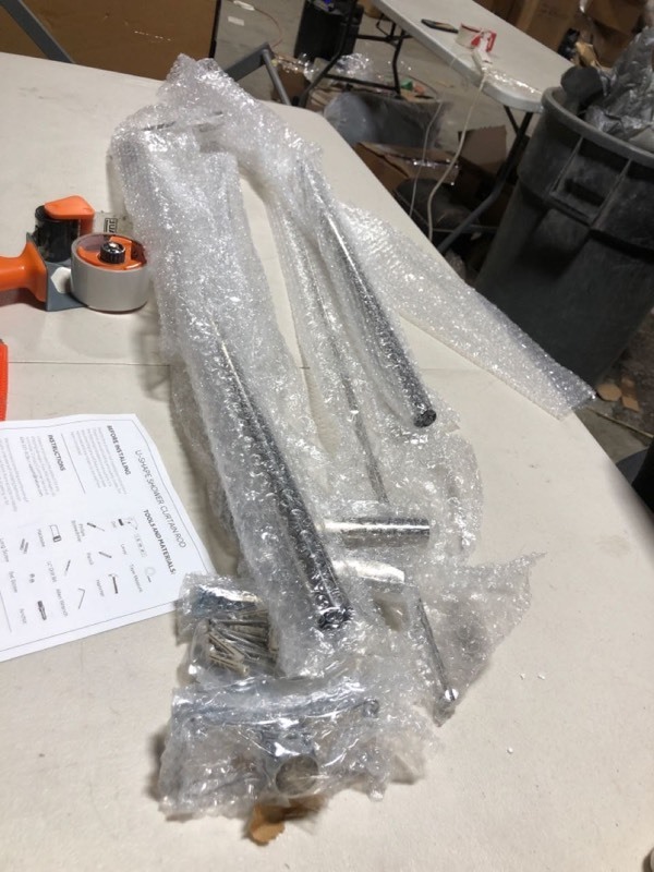 lot 6544 image: U- Shape Shower Curtain Rod Chrome Finish