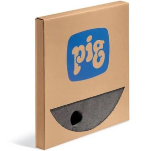 lot 7016 image: New Pig Barrel Top Absorbent Mat - Lightweight for 55 Gallon Drums with Bungs (.75 Dia. And 2 Dia) - 25 Pads - 22 Diameter - MAT244