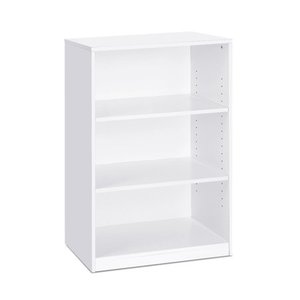 lot 7020 image: Furinno JAYA Simple Home 3-Tier Adjustable Shelf Bookcase, White (some cosmetic damage)