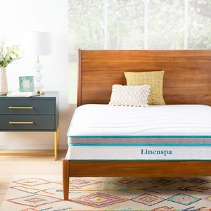 lot 7032 image: Linenspa 10 Inch Memory Foam and Innerspring Hybrid Mattress - Medium Feel - Full (10 Inch Mattress Only)