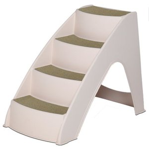 lot 7043 image: PetSafe CozyUp Pet Steps for Dogs & Cats, Carpeted, Durable, 20 in Tall, White