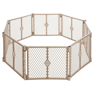 lot 7051 image: Toddleroo By North States Superyard Indoor Outdoor 8 Panel Freestanding Gate