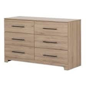 lot 7055 image: South Shore Furniture Shore Tassio 6-Drawer Double Dresser Weathered Oak
