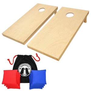 lot 7056 image: GoSports Regulation Size 4x2 Wood Cornhole Boards Outdoor Tailgate Game Kit, with 8 Premium All-Weather Bean Bags and Portable Tote Carrying Case