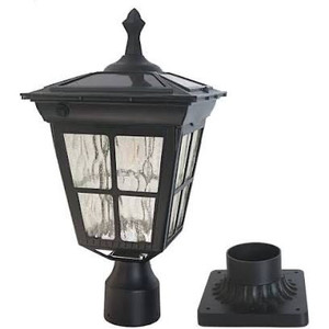 lot 7059 image: Kemeco ST4311AQ LED Cast Aluminum Solar Post Light Fixture with 3-Inch Fitter Base for Outdoor Garden Post Pole Mount