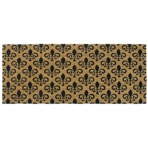 lot 7066 image: Rubber-Cal St. Germaine Fleur de Lis Door Mat, 24 by 57-Inch - small tears see pics