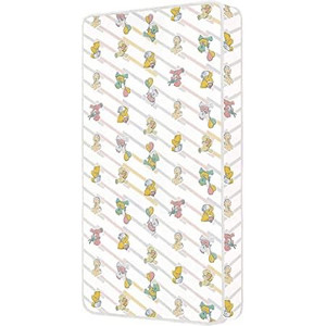lot 7067 image: Dream On Me Asheville 4�� Firm Fiber Crib and Toddler Mattress, Waterproof, GreenGuard Gold Certified, Dual-Sided Mattress, White Embossed Cover, Lightweight Reversible Design