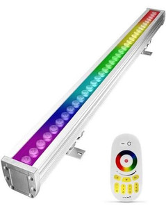 lot 7069 image: 108W RGBW LED Wall Washer Light with 2.4G Wireless Remote Controller, 40�� inch Dimmable Color Changing 110V-120V RGB LED Strip Light Bar for OutdoorIndoor Lighting Projects, Landmark, Building
