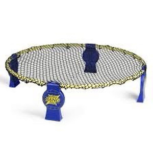 lot 7080 image: A11N Bing Bang Ball Game Set Includes Round Net-Upgraded EVO-Honeycomb PE Net and Steady Metal Frame, 3 Balls, Bag and Rules Volleyball Spike Game for Beach, Lawn, Camping, Tailgate
