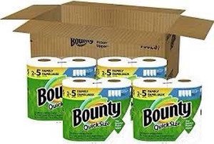 lot 7084 image: Bounty Quick-Size Paper Towels, White, 8 Family Rolls  20 Regular Rolls