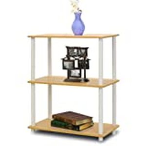 lot 7106 image: Furinno Turn-N-Tube 3-Tier Compact Multipurpose Shelf Display Rack