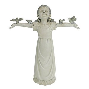 lot 49158 image: Design Toscano Basking in Gods Glory Little Girl Outdoor Garden Statue