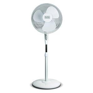 lot 49189 image: BLACKDECKER 16in. Stand Fan with Remote, White