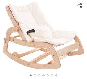 lot 49197 image: Crisschirs 3-in-1 Baby Bouncer Rocker Chair and Convertible Wooden Recliner