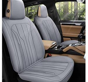 lot 49200 image: 2 - Aoog Leather Car Seat Covers, Gray- Passenger and Driver