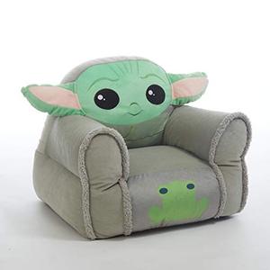 lot 49201 image: Star Wars The Mandalorian Featuring The Child Figural Bean Bag Chair with Sherpa Trim