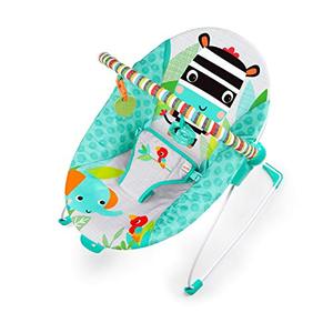lot 49209 image: Bright Starts Zig Zag Zebra Vibrating Bouncer Seat